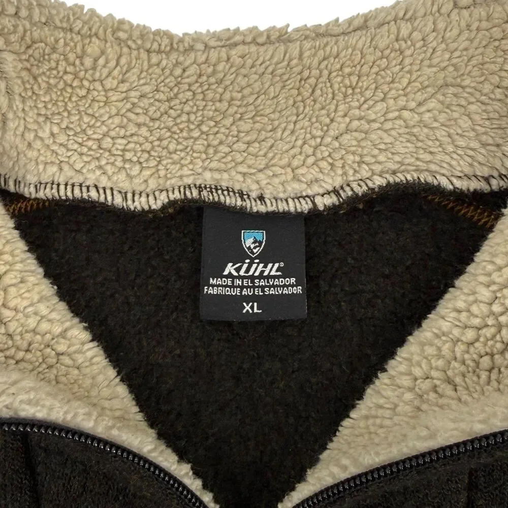 Kuhl Men's EUROPA Quarter Zip Alfpaca Fleece Espresso Brown XL